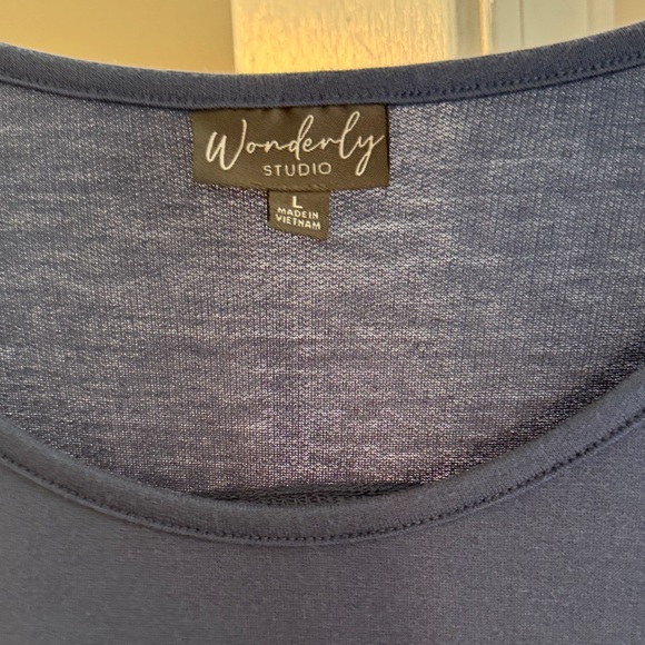 Wonderly Blue 3/4 Sleeve Tunic - Picture 3 of 4